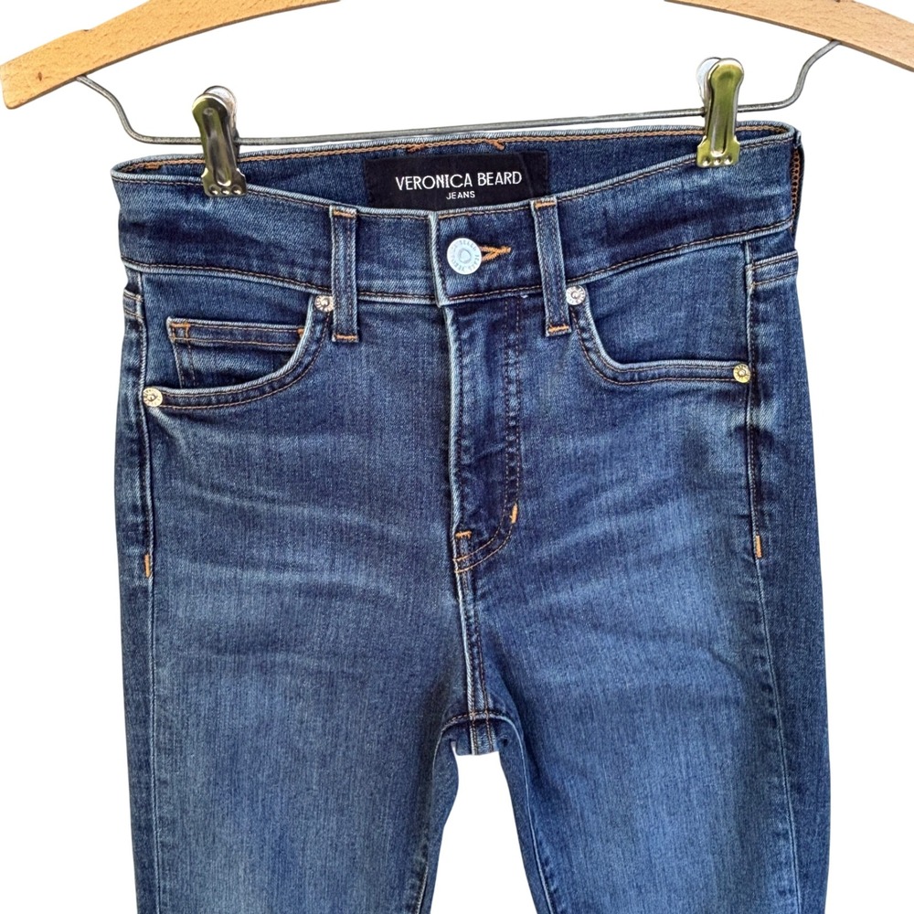 Veronica Beard Beverly Skinny Flare High Rise Jeans Blue 24 J21084850644BB